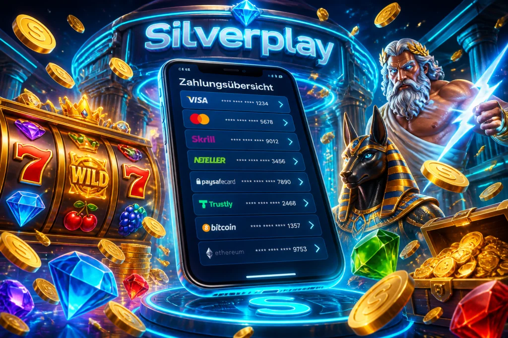 Verifizierungsbereich im Silverplay-Konto mit Upload-Feldern für Ausweis und Adressnachweis